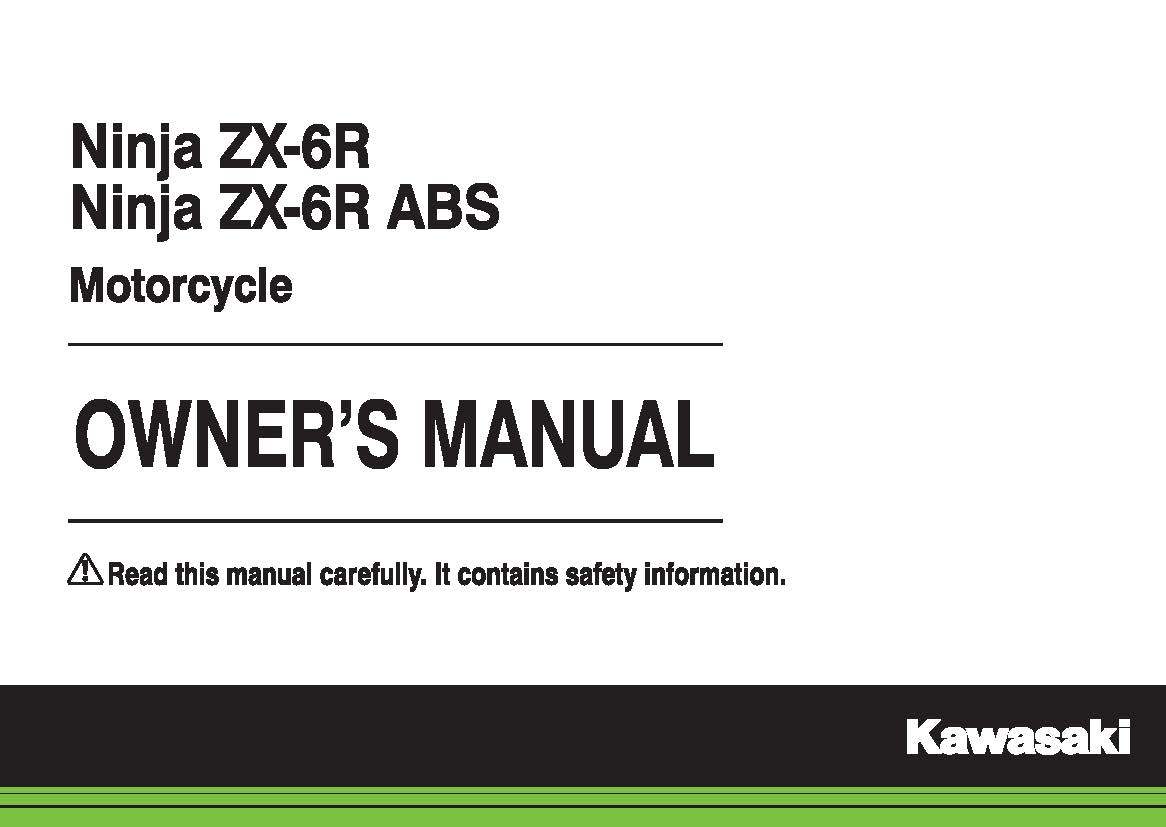 Kawasaki Owners Manual Book 2017 Ninja ZX-6R | eBay