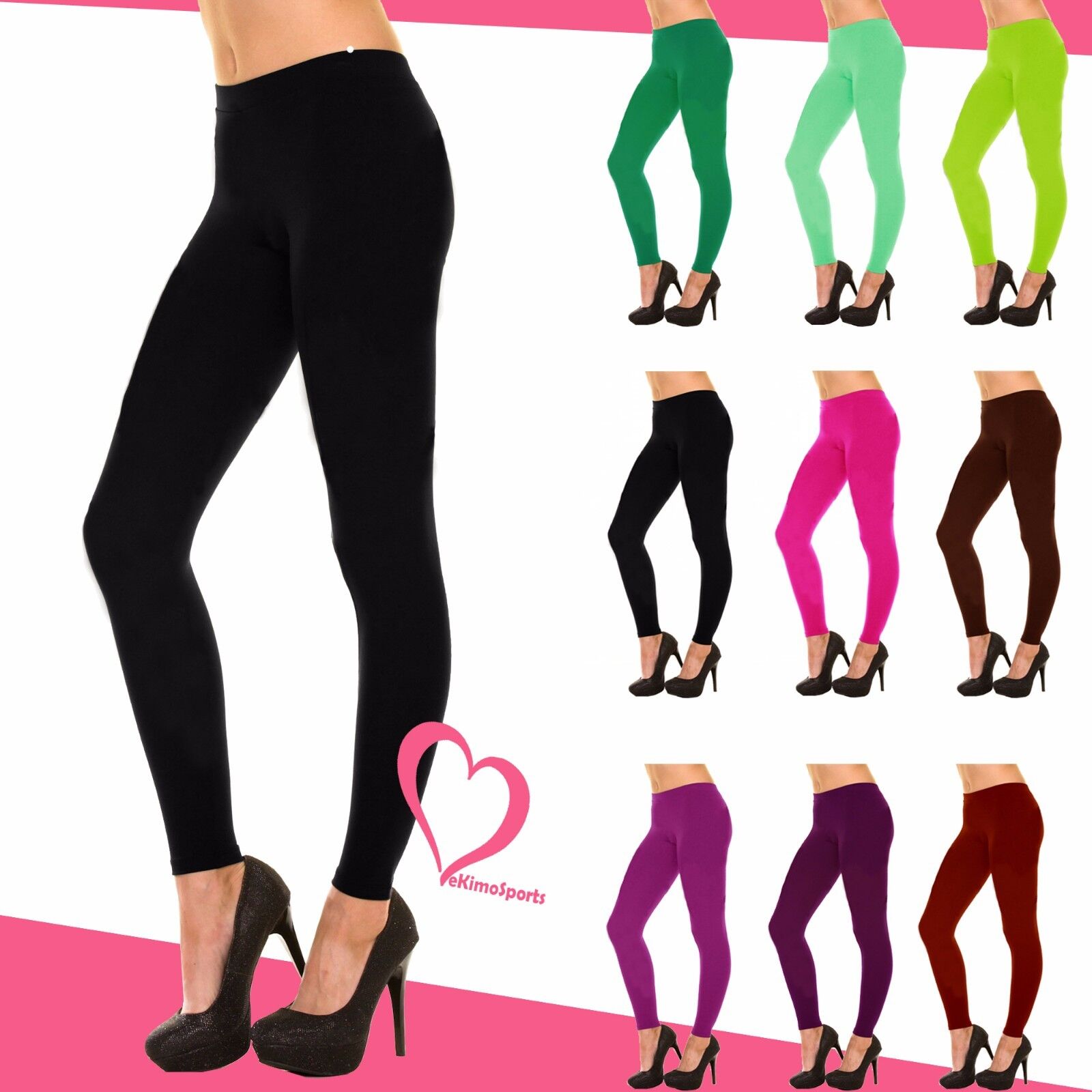 Women Full Length Solid Seamless Leggings Footless Fitted Stretch