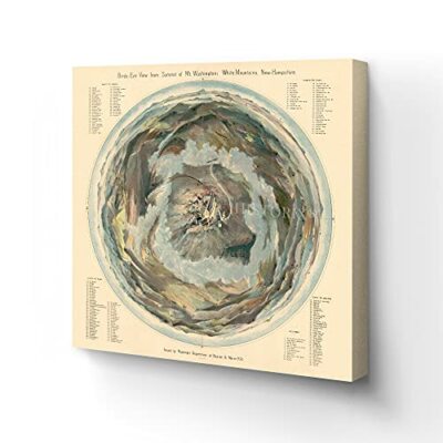 1908 Mount Washington Map - Canvas Wrap Vintage Map of Mt Washington Wall Art