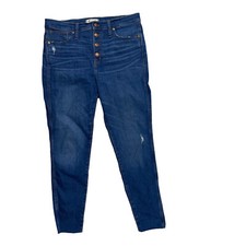 Madewell 10 Inch High Rise Skinny Jeans Button Fly Size 32 Medium Wash J16Y