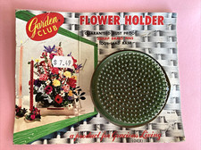 Vintage New 3" FLOWER FROG Round HEAVY METAL SPIKES- Garden Club - USA