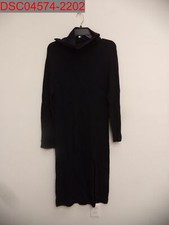 NWOT- Abound Women's Black Ribbed Mock Neck Midi Sweater Dress with Slit, Size M