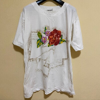 Damen T-Shirt mit Rose Blume geblümt floral Chic Hippie Natur Boho Bohémien