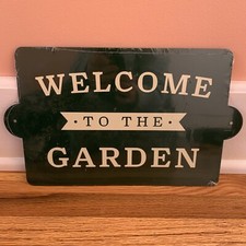 Garden Sign Welcome to the Garden Green Metal Sign w/ 2 Screws New in Package
