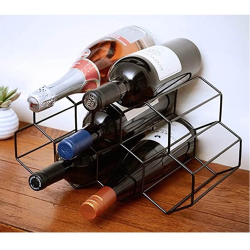 Modern Metal Honeycomb Wine Rack Wine Bottle Storage Tabletop Wine Rack - Picture 7 of 11