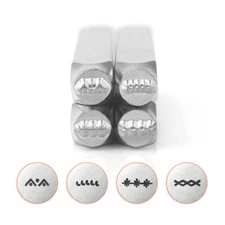 Star, Line, Triangle -DIY Jewelry Punches ImpressArt Border Metal Stamp Pack 4pc