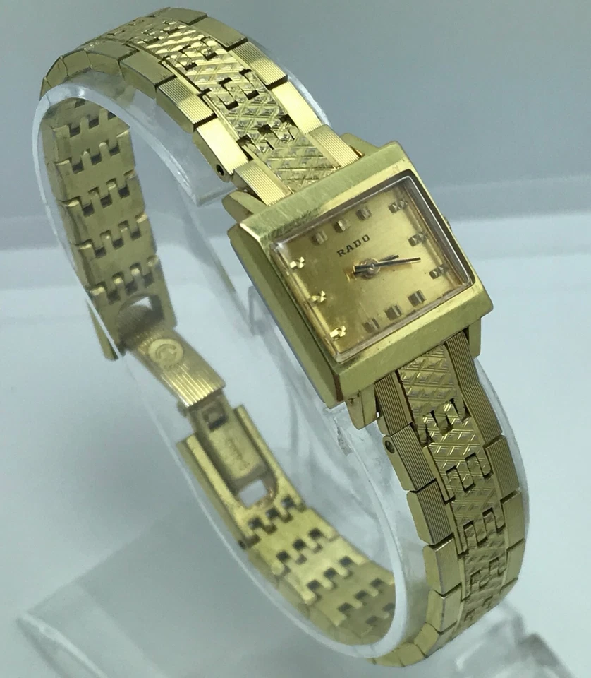 ÚNICO FEMININO VINTAGE ANOS 70 OURO RADO MANHATTAN MECÂNICO CORDA MANUAL ORIGINAL - Imagem 3 de 4