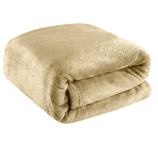 Image of Fleece Mink Throw Super Soft Warm Faux Fur Plain Throw Over Bed Sofa Settee