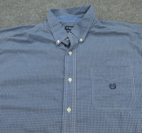 Ralph Lauren Chaps Hemd Herren 3XB Blau Kariert Langarm Knopfleiste Erwachsene Big 3XL