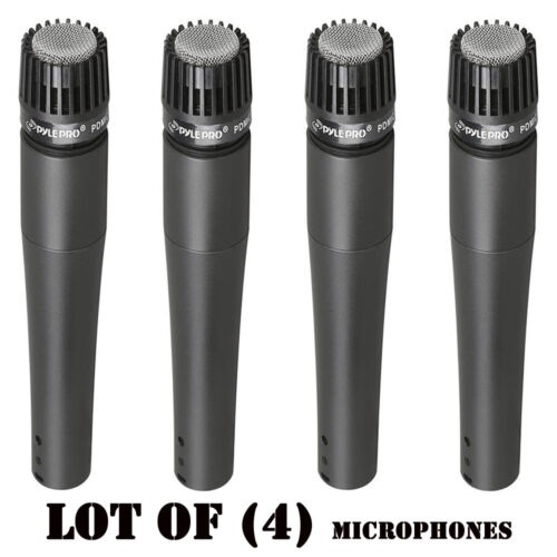 Lot of (4) Pyle PDMIC78 Professional Moving Coil Dynamic Microphone W/ 15Ft XLR - Picture 1 of 7