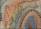 ACEO Art Card Original mixed media watercolor and ink. 2.5 x 3.5 Abstract — photo 1