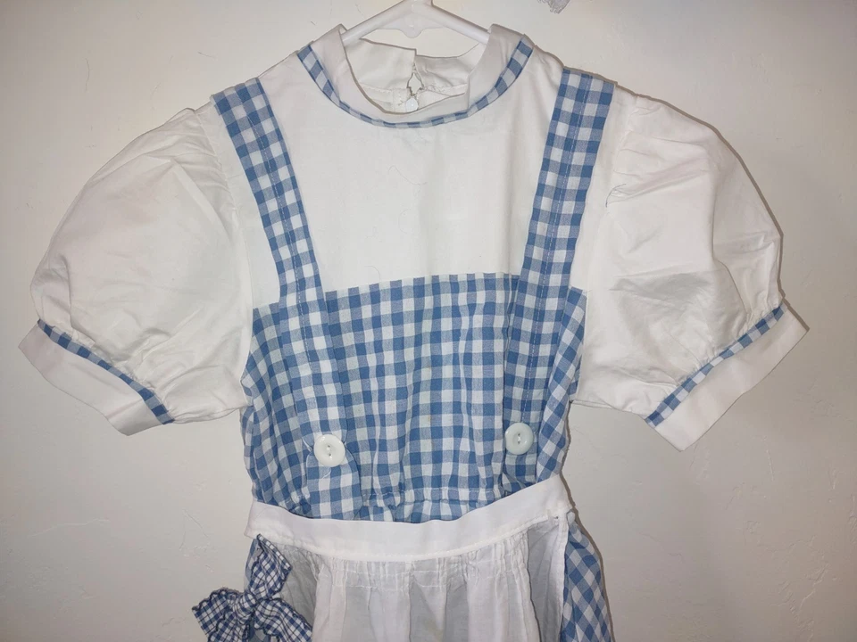 Niñas 8-10 Raggedy Ann Halloween Disfraz Vestido Delantal Sombrero + Peluca de hilo rojo harapiento  Foto 2 de 4