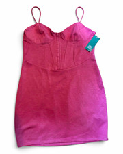 Wild Fable Pink Sweetheart Spaghetti Strap Coquette Knit Mini Dress L