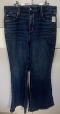 Women  s American Eagle Curvy Super High-Rise Flare Dark Denim Jeans Size 18R