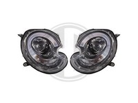 Designscheinwerfer Set FüR Mini Dragon-Lights Klarglas Schwarz 2006-2010