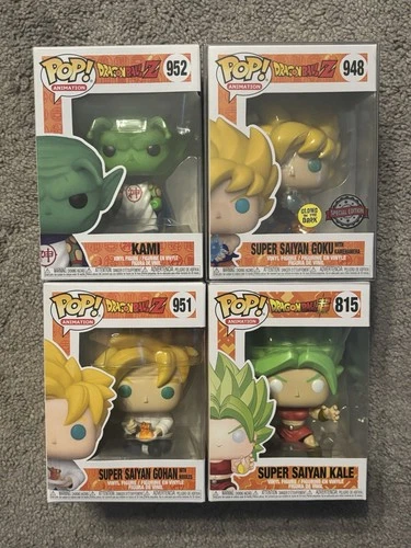 Funko Pop! Dragon Ball Z Lot Of 4 #815 Kale, #951 Gohan, #952 Kami, #948 Goku