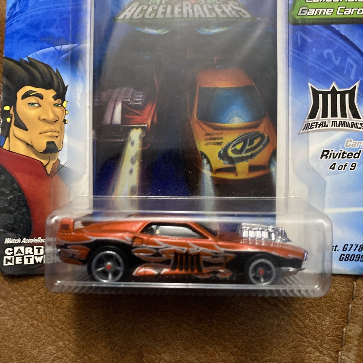 Hot Wheels AcceleRacers Metal Maniacs Rivited 4 of 9 Orange 2004