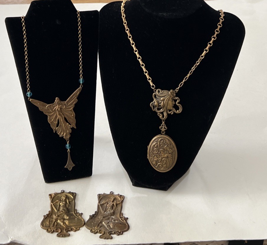 Vtg Pididdly Links By Kingston NY Fairy Crystal Necklace+ Locked
