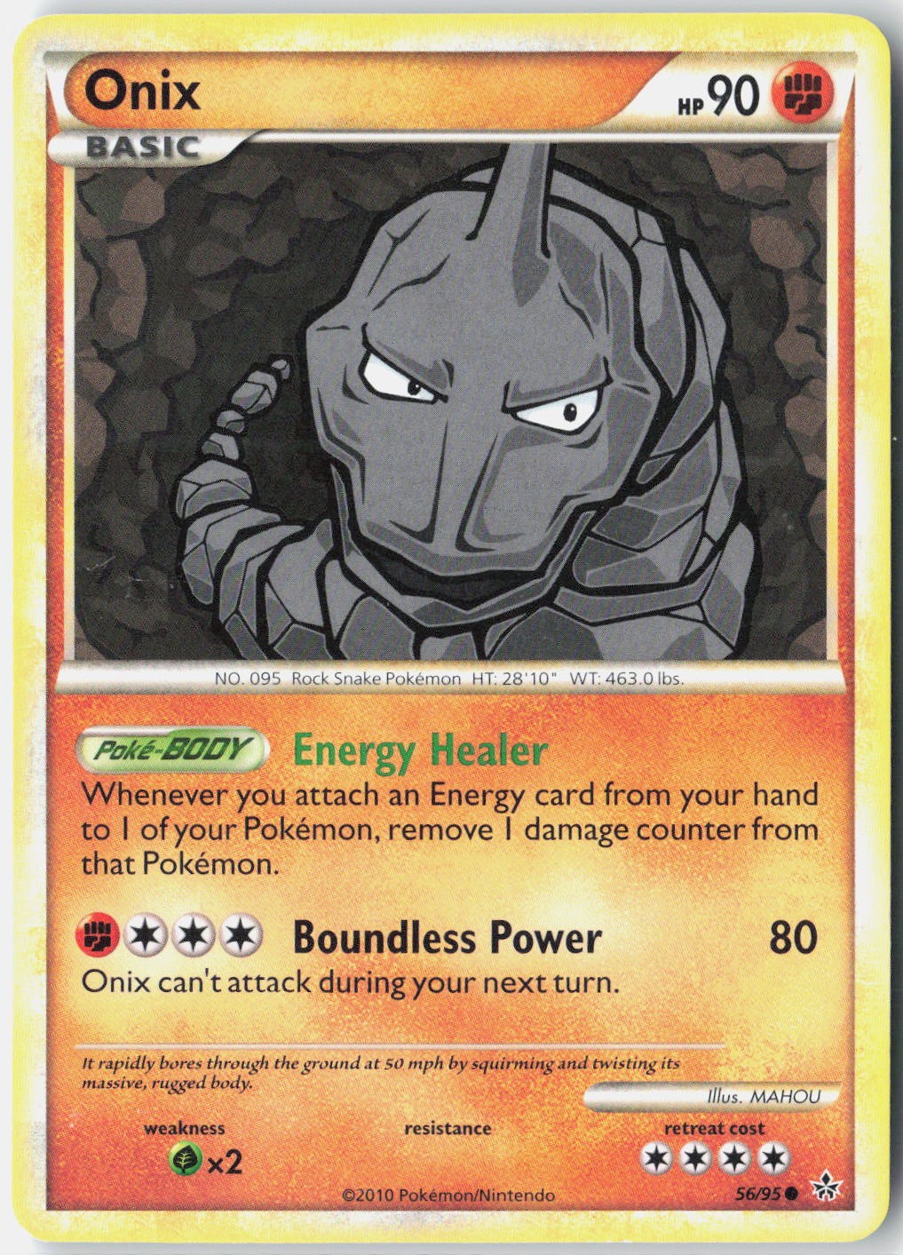 Onix (56) Unleashed 56/95 Pokemon Card