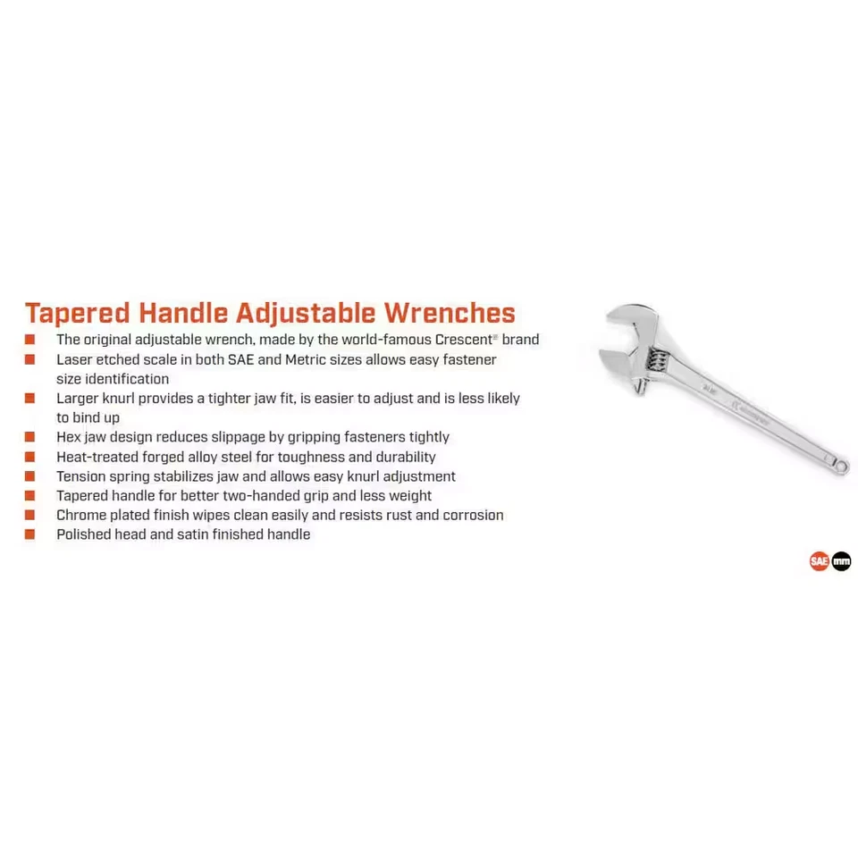 24英寸 铬可调扳手 — 第 2/4 张图片