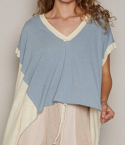 Pol colorblock woven top size L