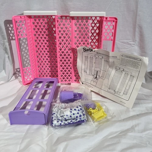VTG 1992 Barbie Bedroom PLAYSET Fold N Carry HTF Mattel No 7580 Appears Complete