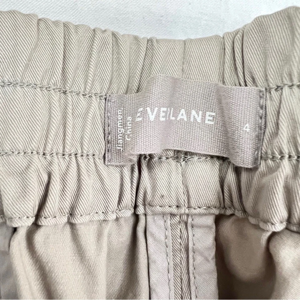 Everlane Beige Algodón Chinos Relajado Elástico Clásico Pantalones Bolsillos 4 S Foto 4 de 4