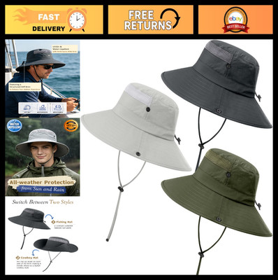 3 Pack Men's UV Protection Boonie Hat - Outdoor Bucket Fishing, Hiking, Safari