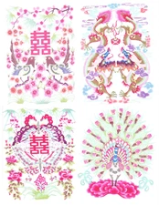 Paper Cuts 4 Happiness Items Large Set 4 Colorful Separate Pieces XA