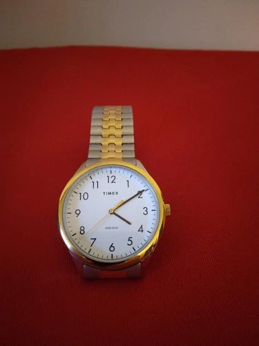 Vintage Timex Indiglo TW2U400 Two-Tone SS Watch Stretch Band  New Battery