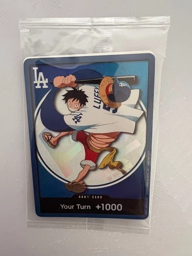 2026 DODGERS One Piece Monkey D. Luffy Promo Card ONLY SGA 7/2 IN HAND ready