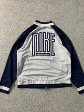 Vintage Y2k Nike Navy and White Track Suit Jacket Size Large Zip Up Jacket