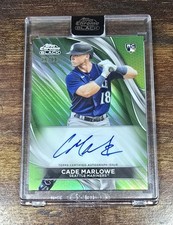 2024 Topps Chrome Black #CBA-CMA Cade Marlowe Autographs Green Refractors #/99