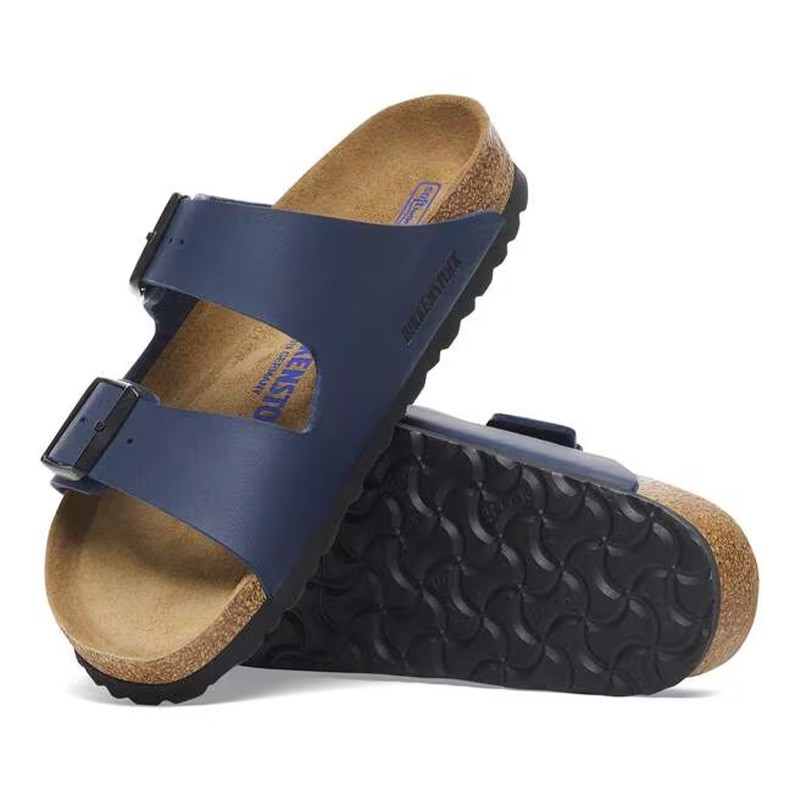 Birkenstock Arizona Birko-Flor Leather Comfort Blue Unisex Sandals