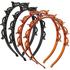 4 Pcs Headband with Clips Bangs Hairstyle Hairpin Headband Professional Weave Ba