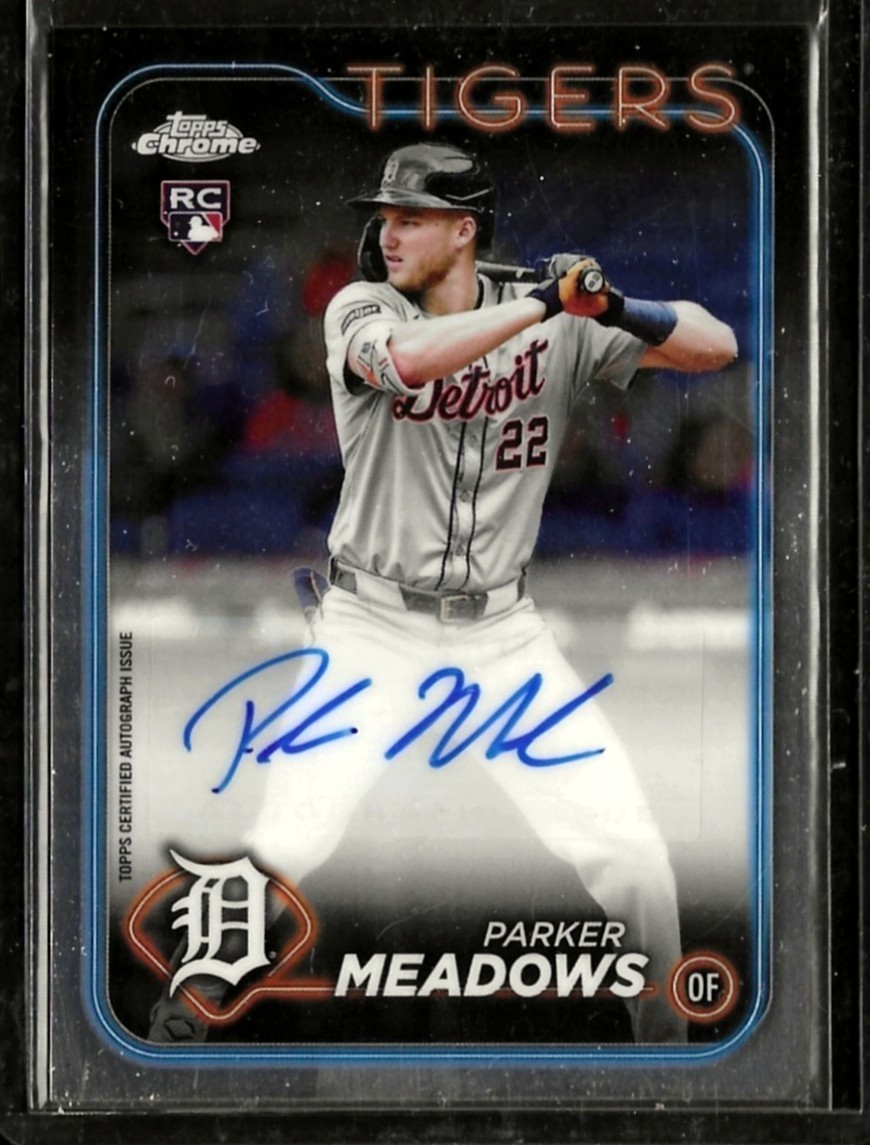 2024 Topps Chrome Update Rookie Autographs AC-PM Parker Meadows Detroit Tigers
