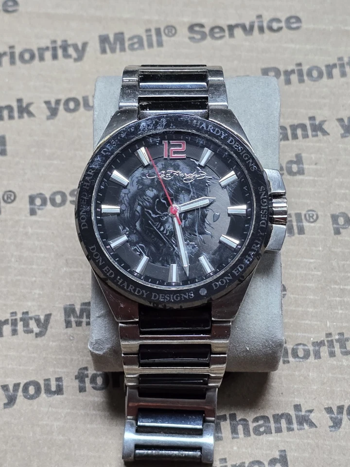 Reloj Ed Hardy Hombre Hámster Negro HM-BK 0320 (NO FUNCIONA, PUEDE NECESITAR PILAS) Foto 4 de 4