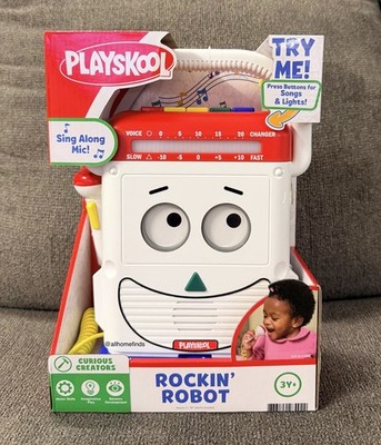 Playskool Rockin  Robot Toy with Sing-Along Microphone, Songs & Lights, Learning