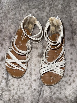 Child Kids Girls Seychelles Brand White Strappy Sandals Size 10