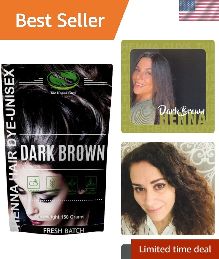1 Pack Of Dark Brown Henna Hair & Beard Color/Dye 150 Grams - Natural Hair Co...