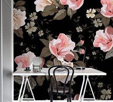 3D Flower Plant Watercolor Wall Murals Wallpa...