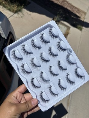 Black Strip False Eyelashes Multipack Tray, Natural Effect, Long, Reusable