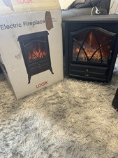Logik Electric Fireplace Heater – 1800W, Realistic Flame Effect