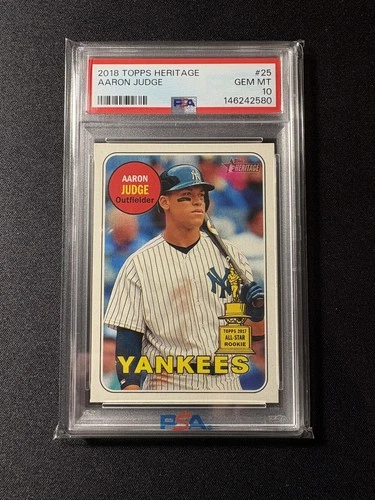 2018 TOPPS HERITAGE #25 AARON JUDGE PSA 10 NEW YORK YANKEES
