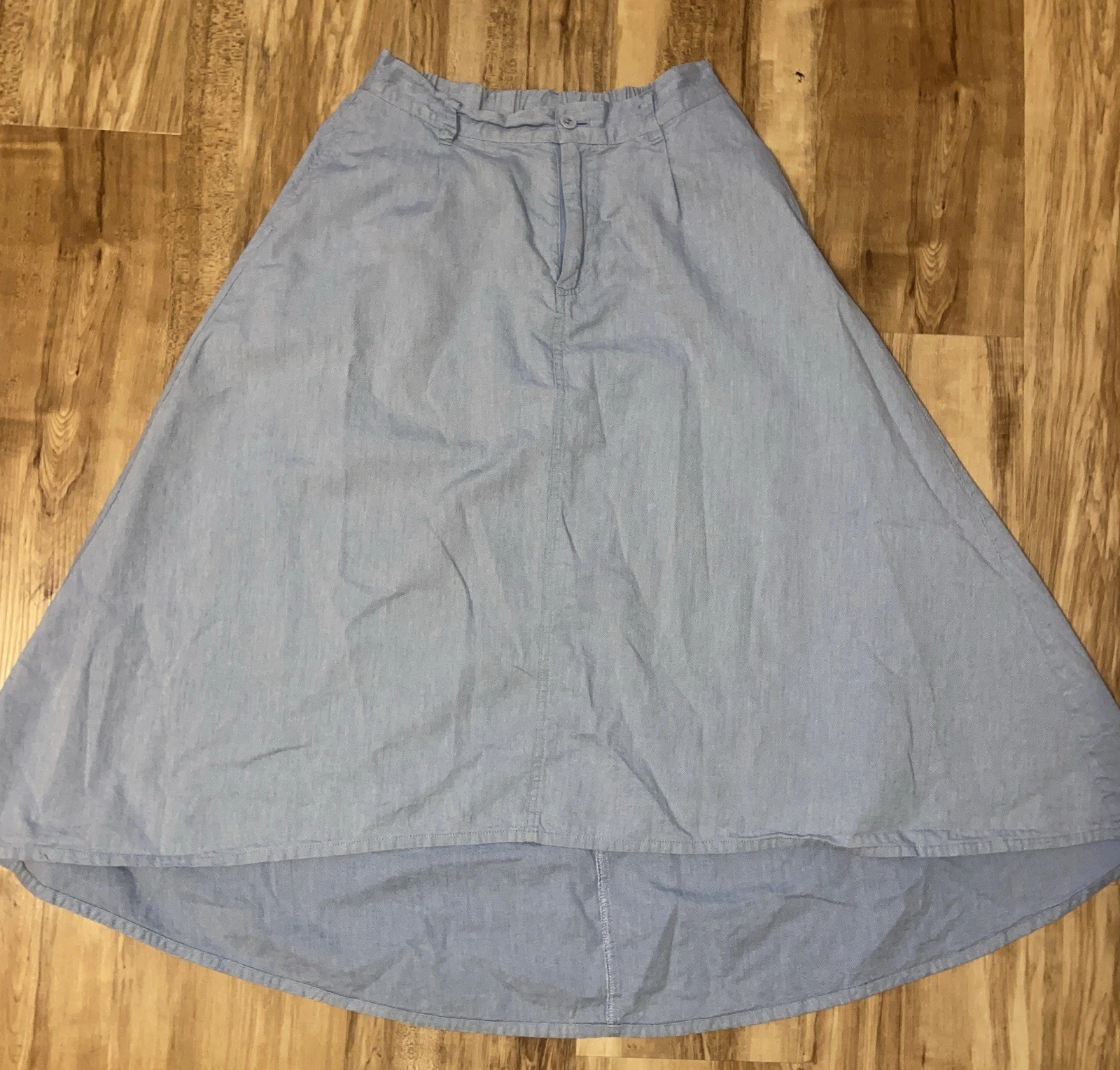LOWRYS FARM Long/Maxi Length Skirt Light Blue Denim Linen Japanese Size F Free