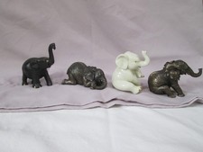 lot of 4 vintage mini animal figurines elephants