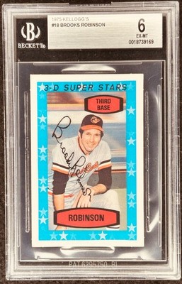 Brooks Robinson Baltimore Orioles 1975 Kellogg's card #18 BGS graded 6 Ex-Mt