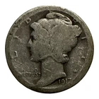 1917 P Mercury Dime 10c Liberty Head Ungraded 90% Silver US Coin