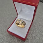 Swiss Star Zirconia band ring in gold and silver tone