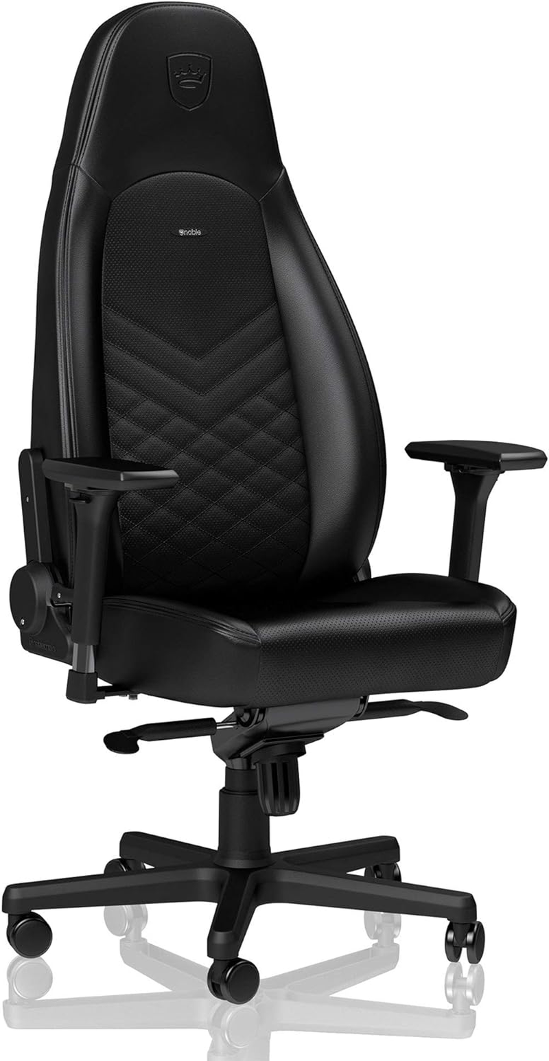 ICON Gaming Chair and Office Chair with Lumbar Support, PU Faux Leather, Black-image